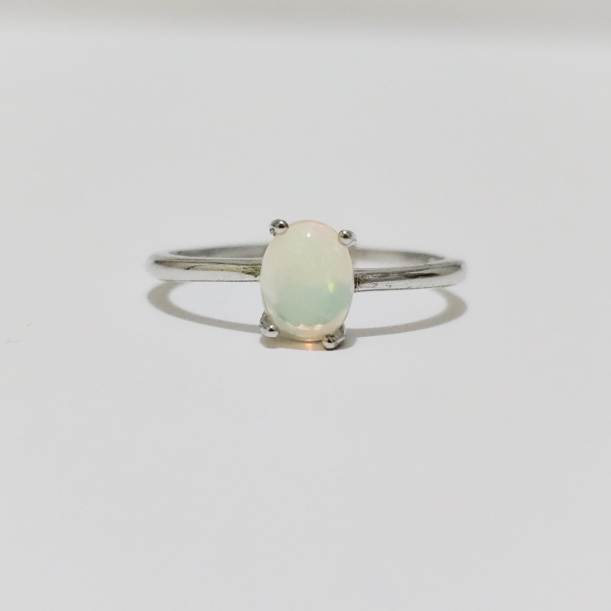 Opal 925 Silver Adjustable Ring