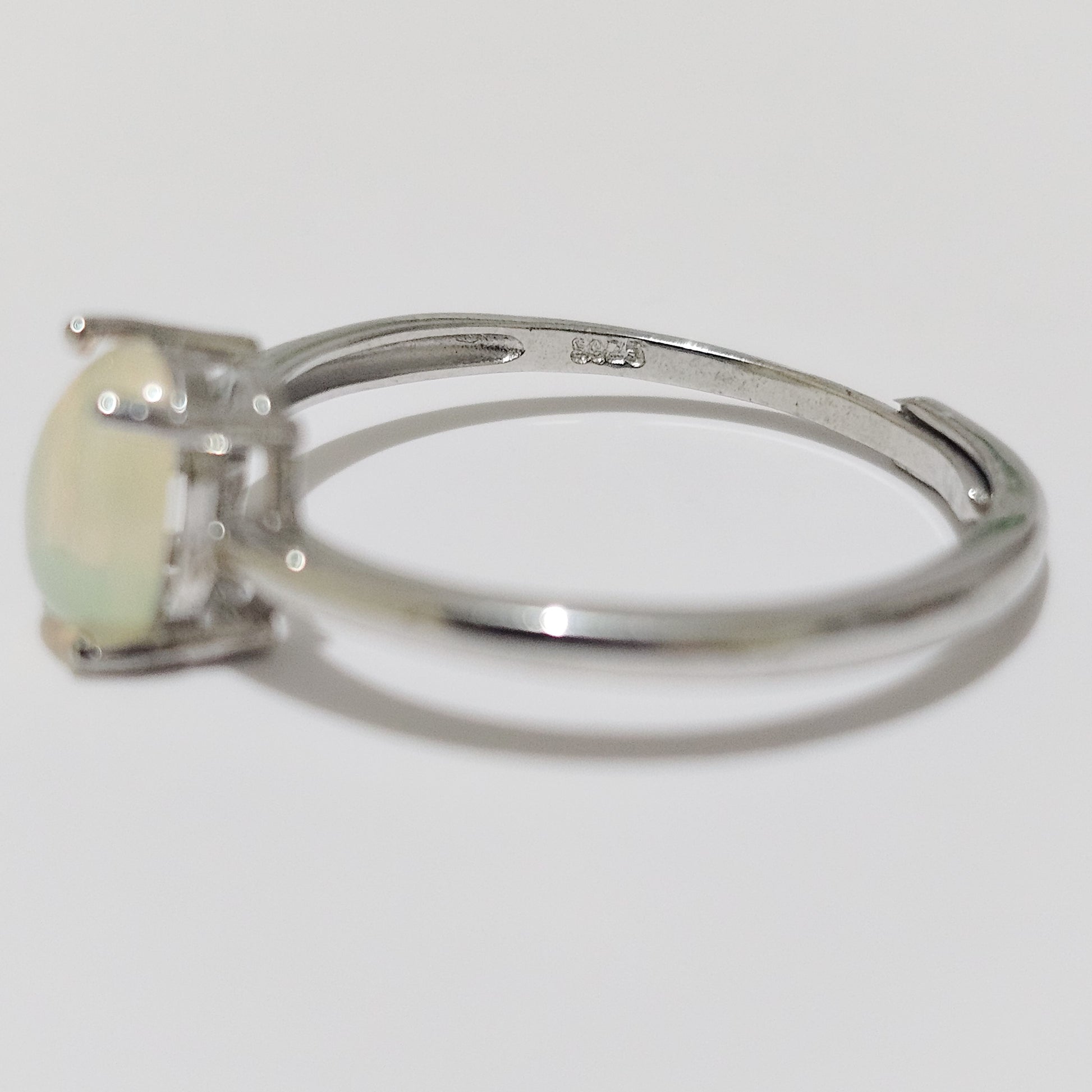 Opal 925 Silver Adjustable Ring