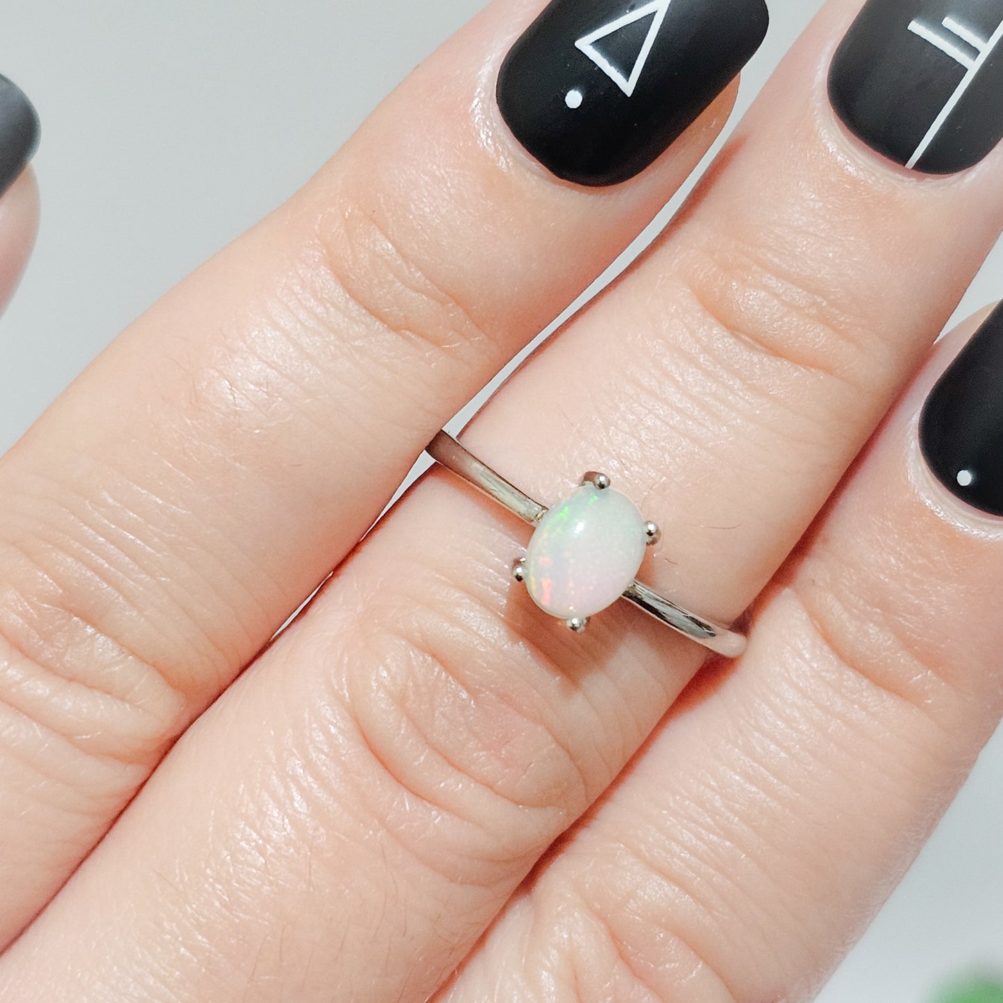 Opal 925 Silver Adjustable Ring