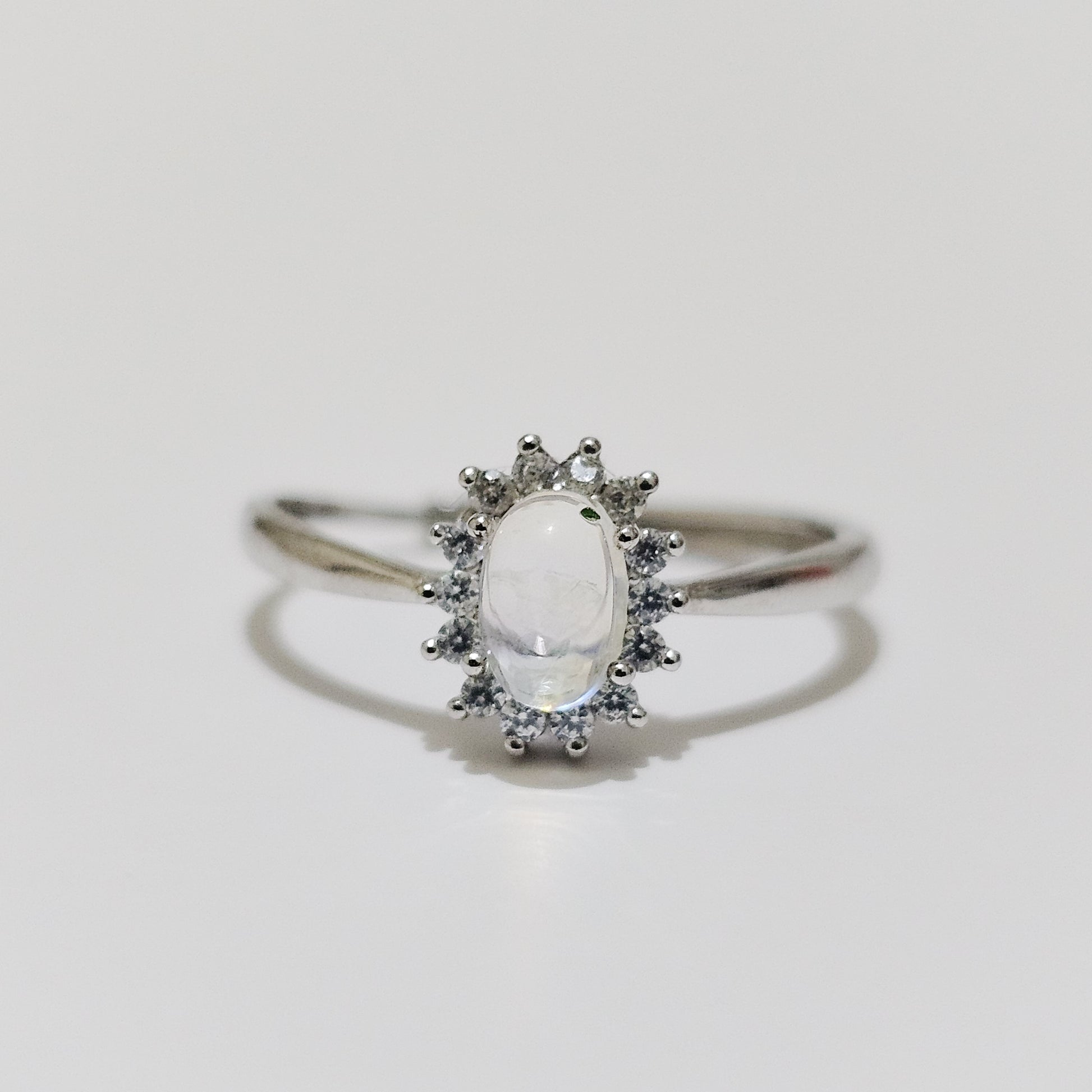 Rainbow Moonstone 925 Silver Adjustable Ring