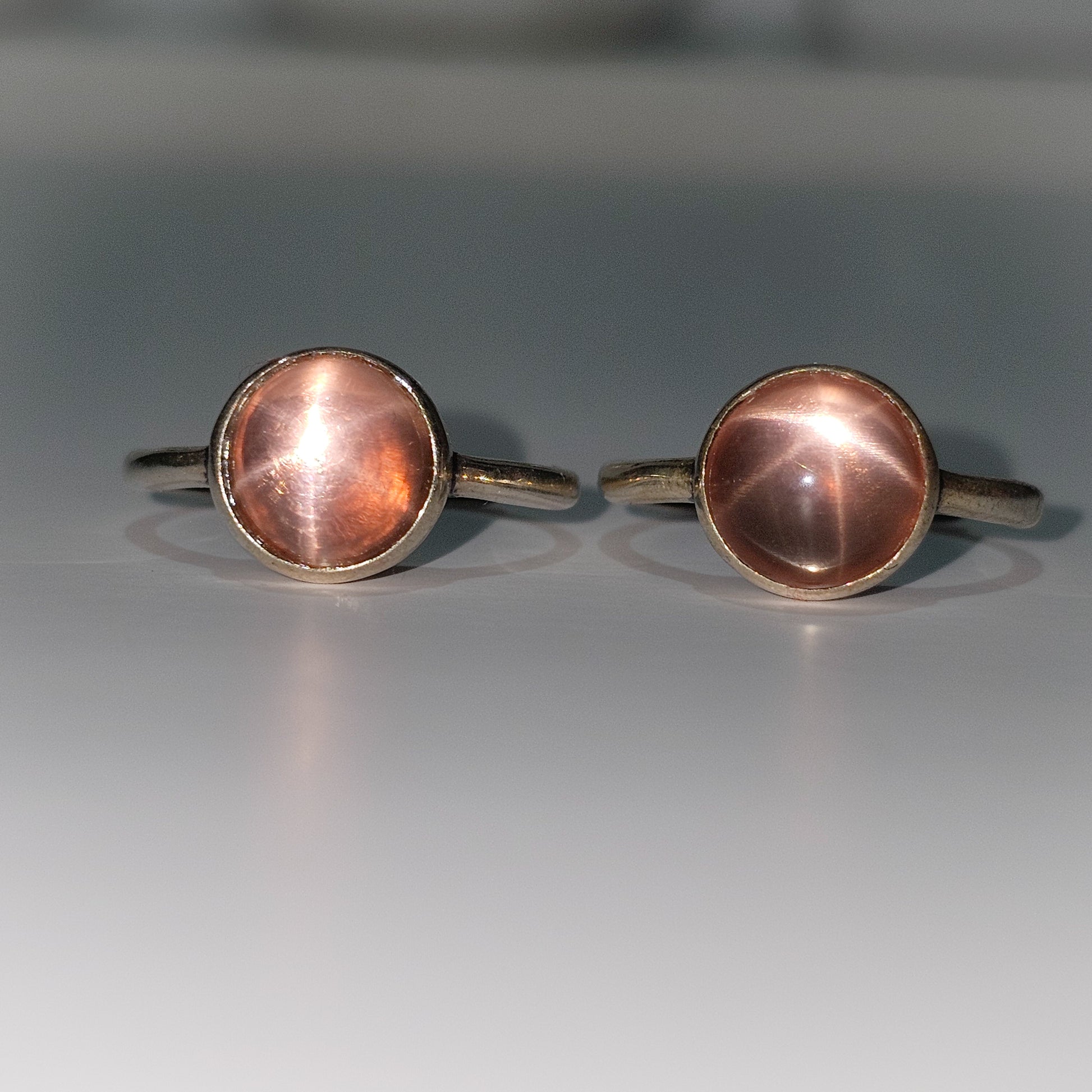 Rose Quartz with Asterism 925 Silver Adjustable Ring