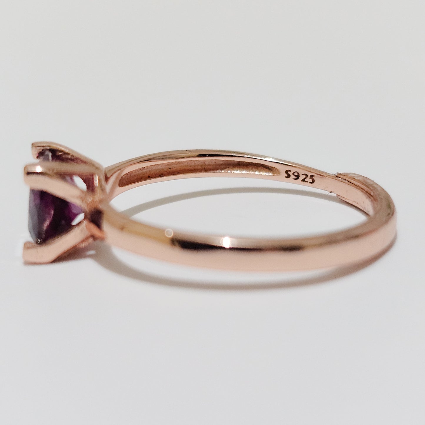 Purple Garnet 925 Silver Adjustable Ring