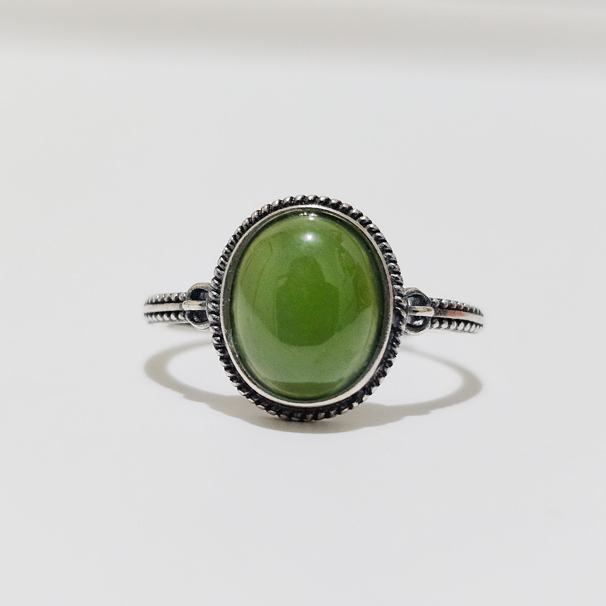 Serpentine 925 Silver Adjustable Ring