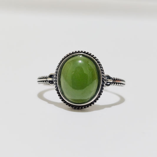 Serpentine 925 Silver Adjustable Ring