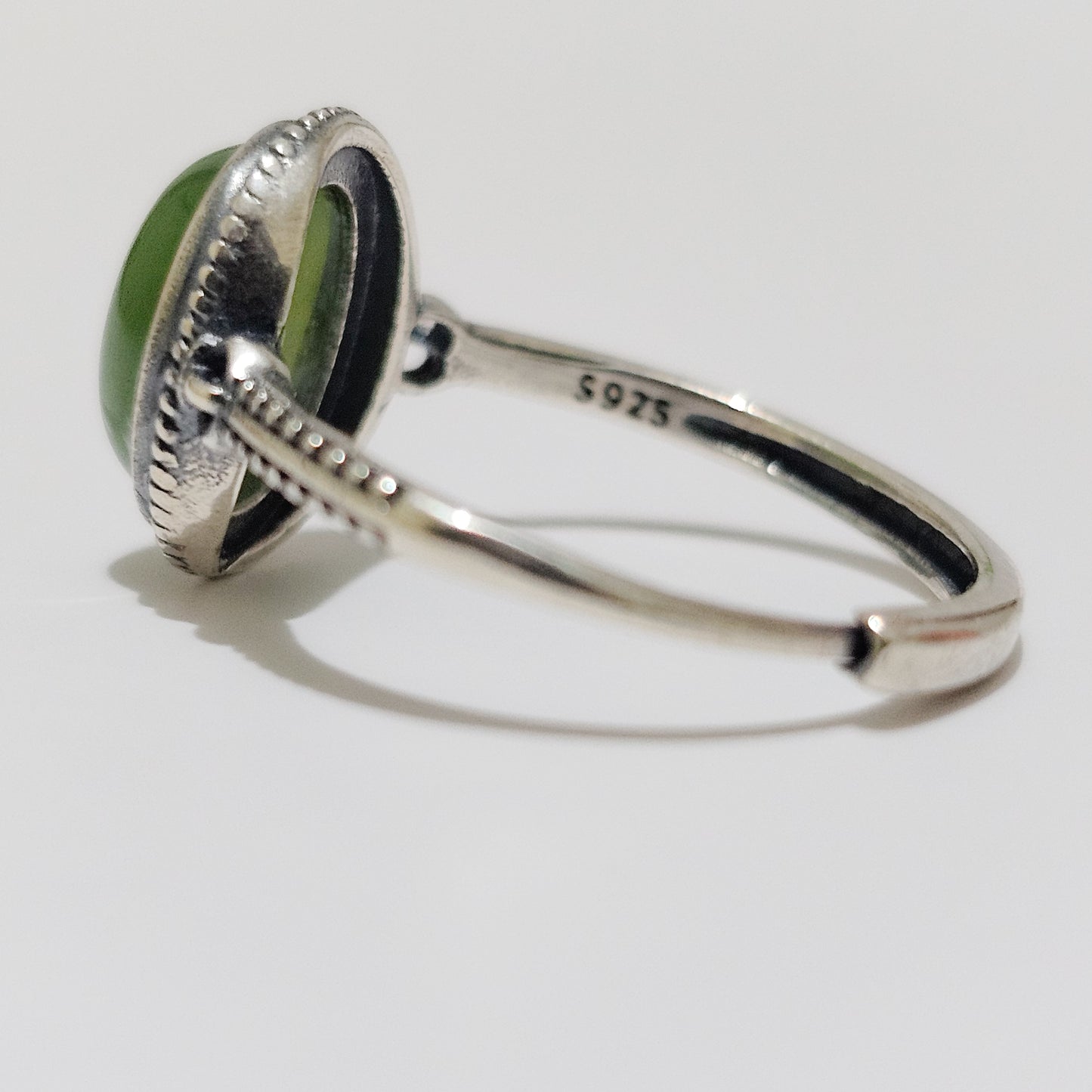 Serpentine 925 Silver Adjustable Ring