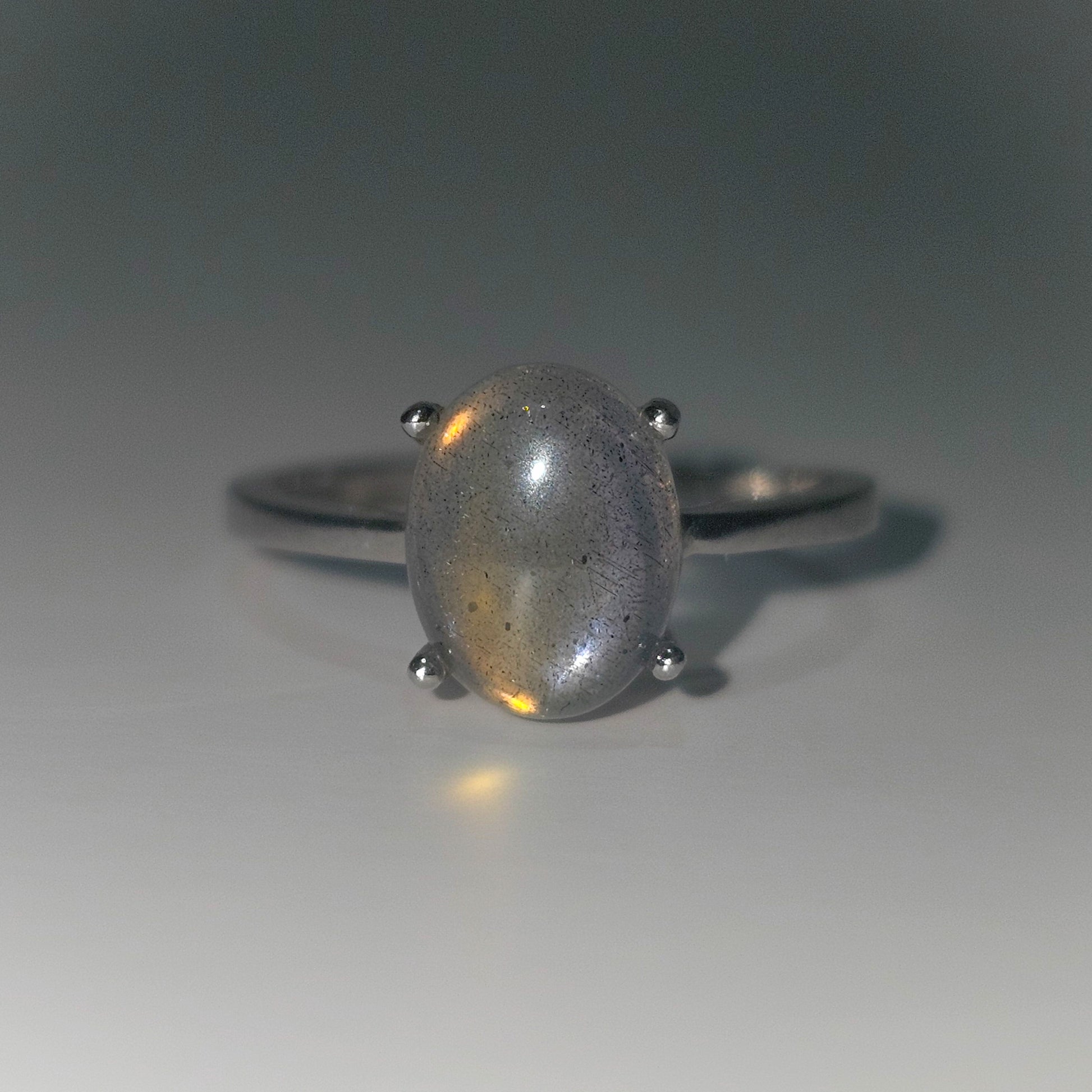 Labradorite 925 Silver Adjustable Ring