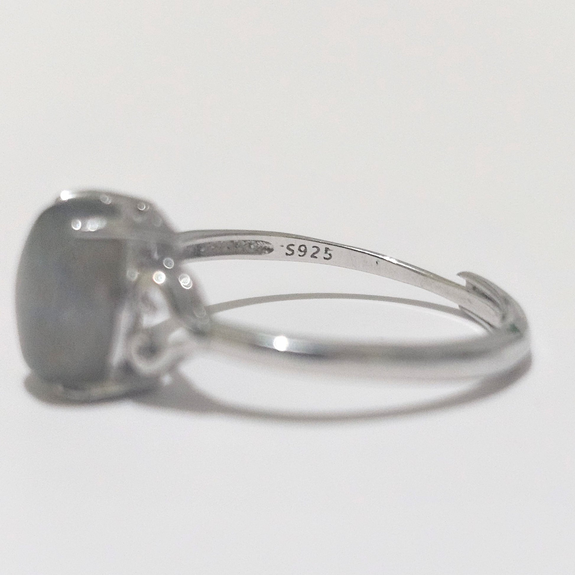 Labradorite Hearts 925 Silver Adjustable Ring