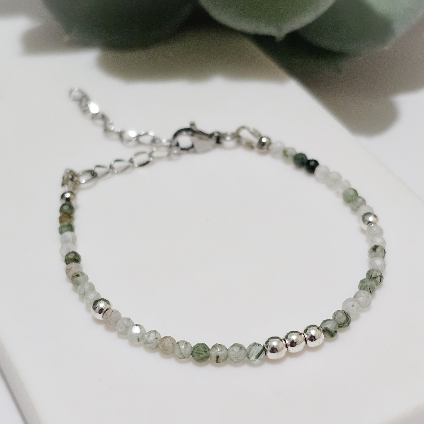 Magnetism Clasp Bracelet | Green Rutile Quartz