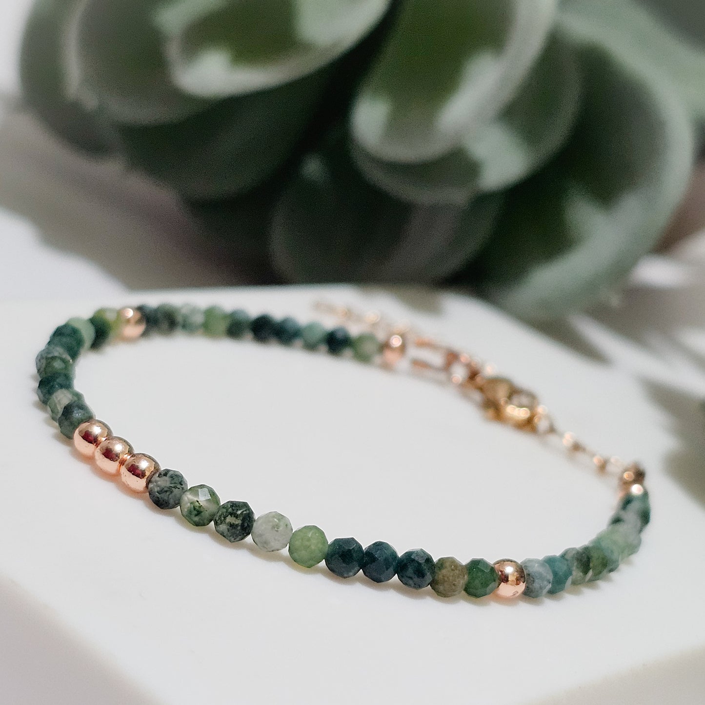 Magnetism Clasp Bracelet | Moss Agate