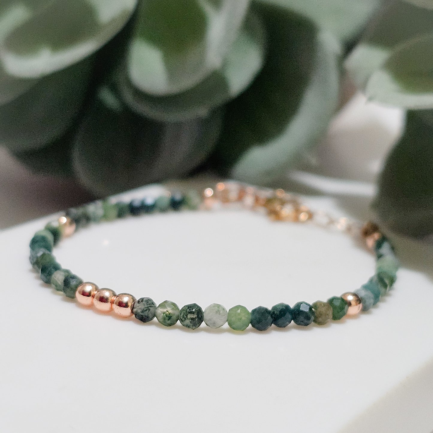 Magnetism Clasp Bracelet | Moss Agate