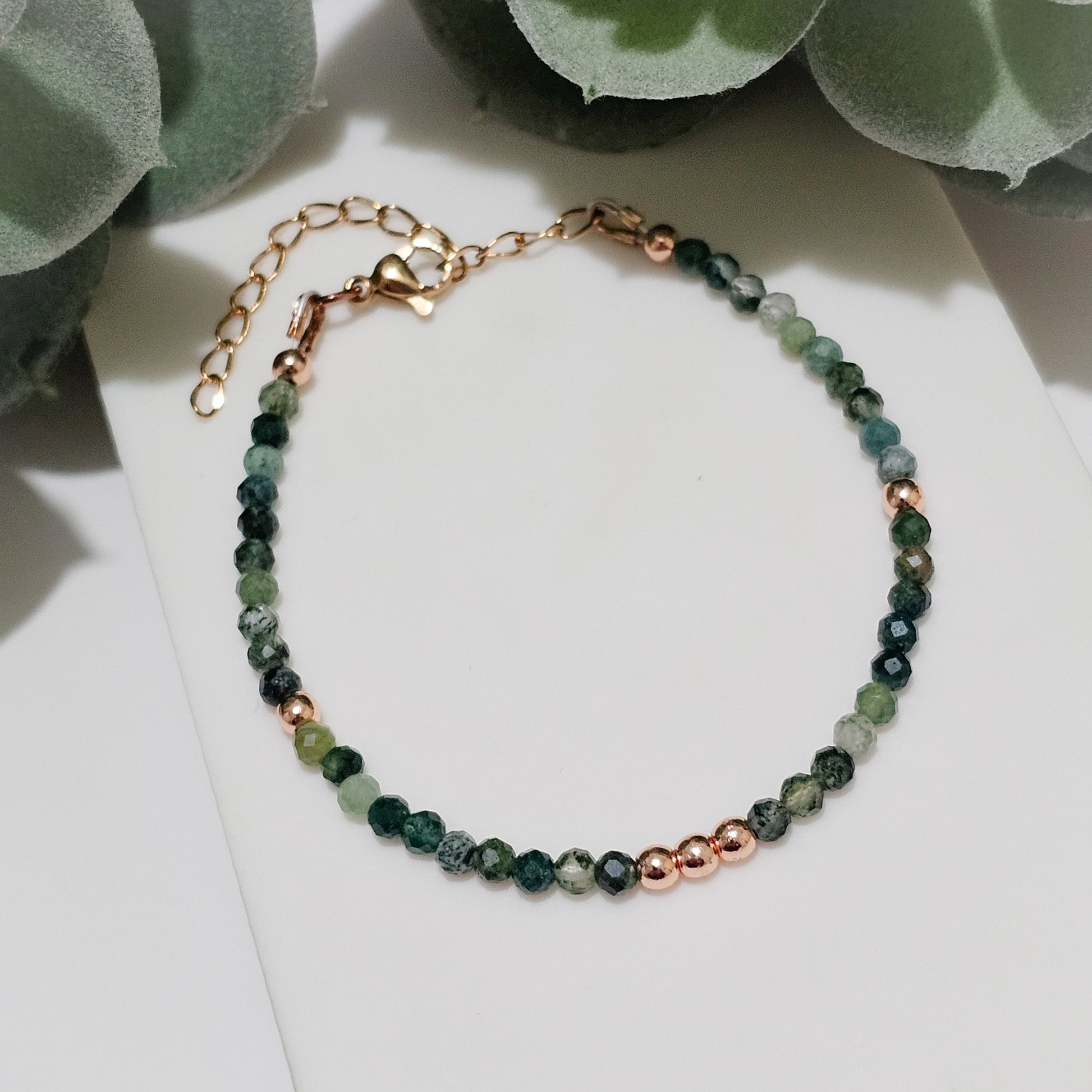 Magnetism Clasp Bracelet | Moss Agate