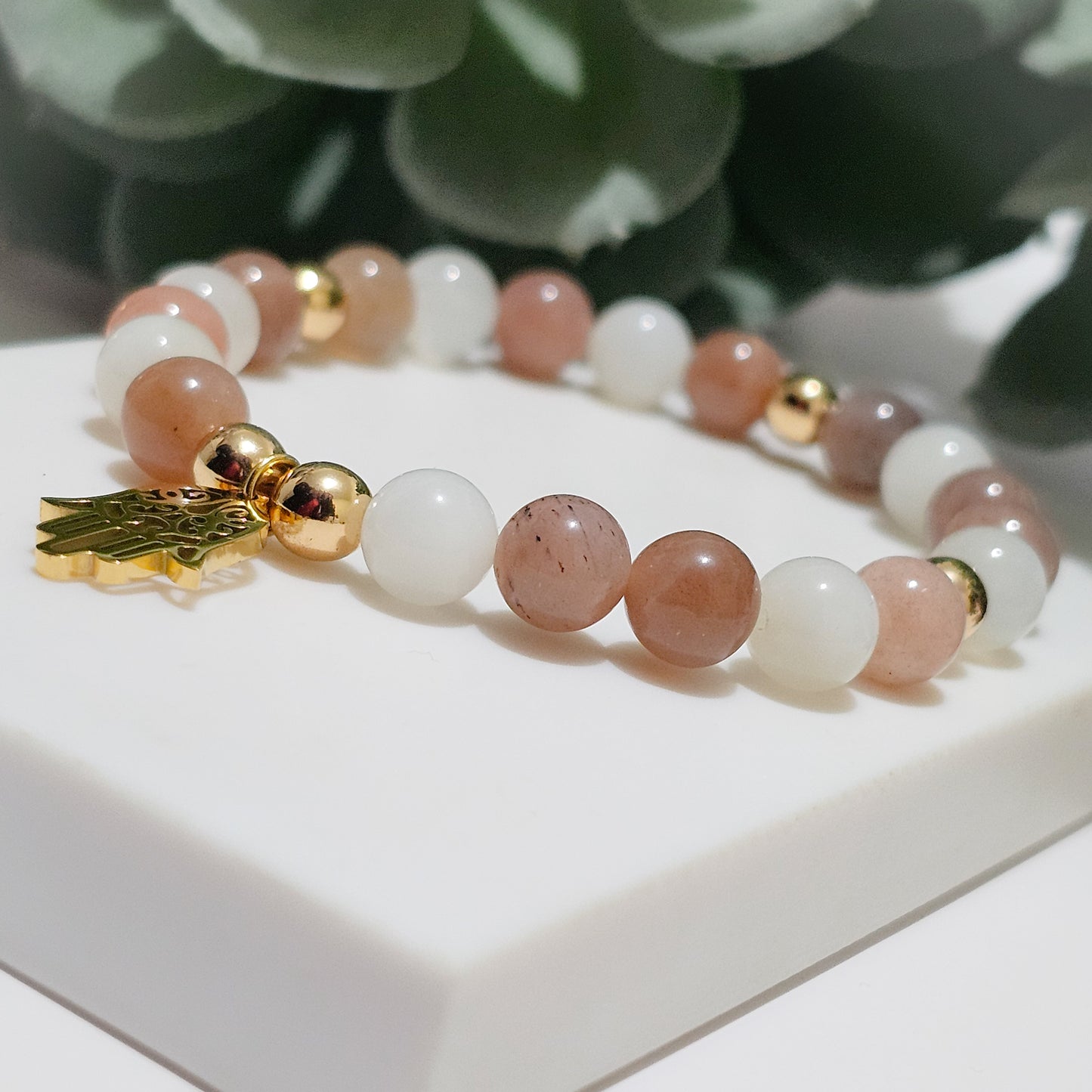 8mm Mixed Moonstone Bracelet | Gold or Silver