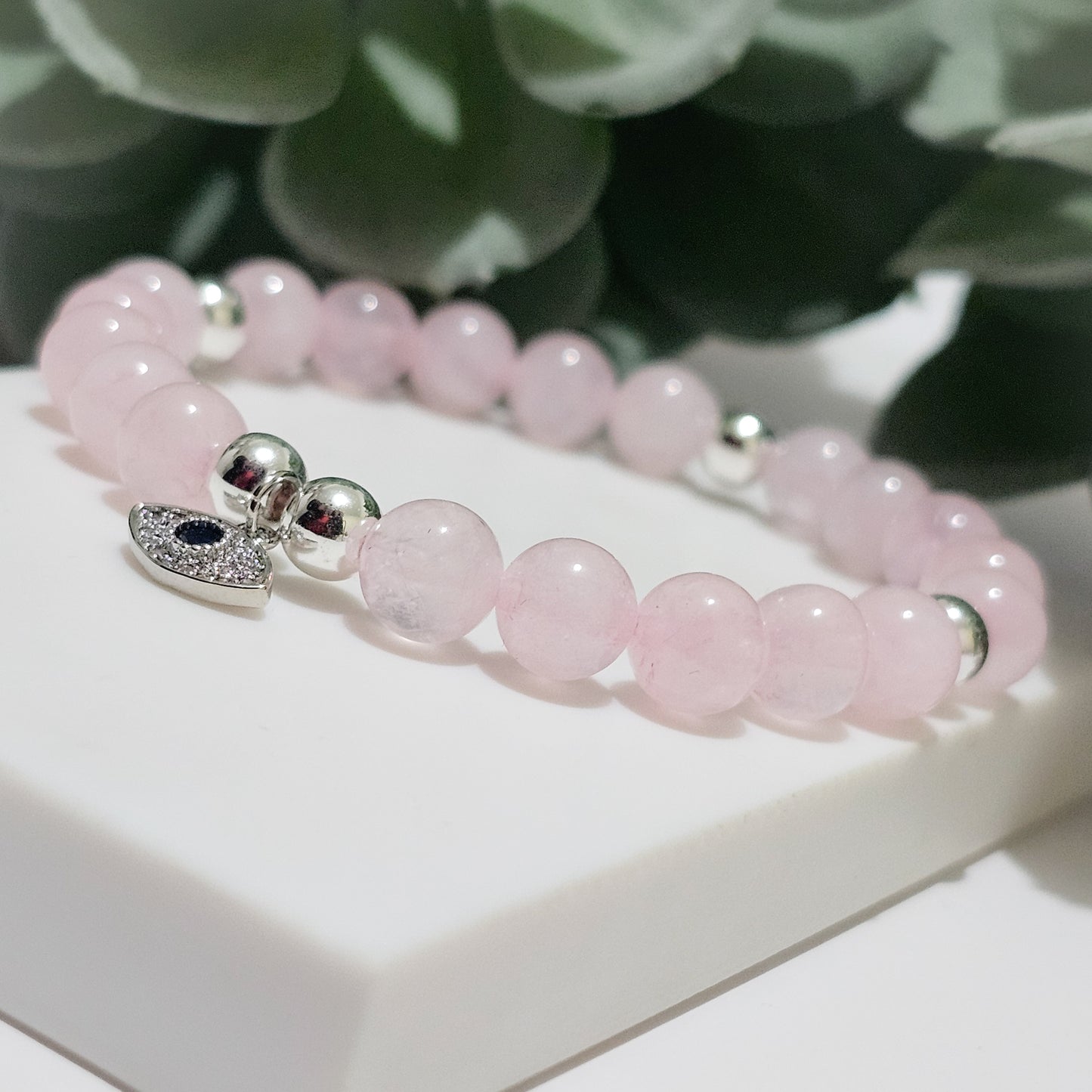 8mm Rose Quartz Bracelet | Gold or Silver