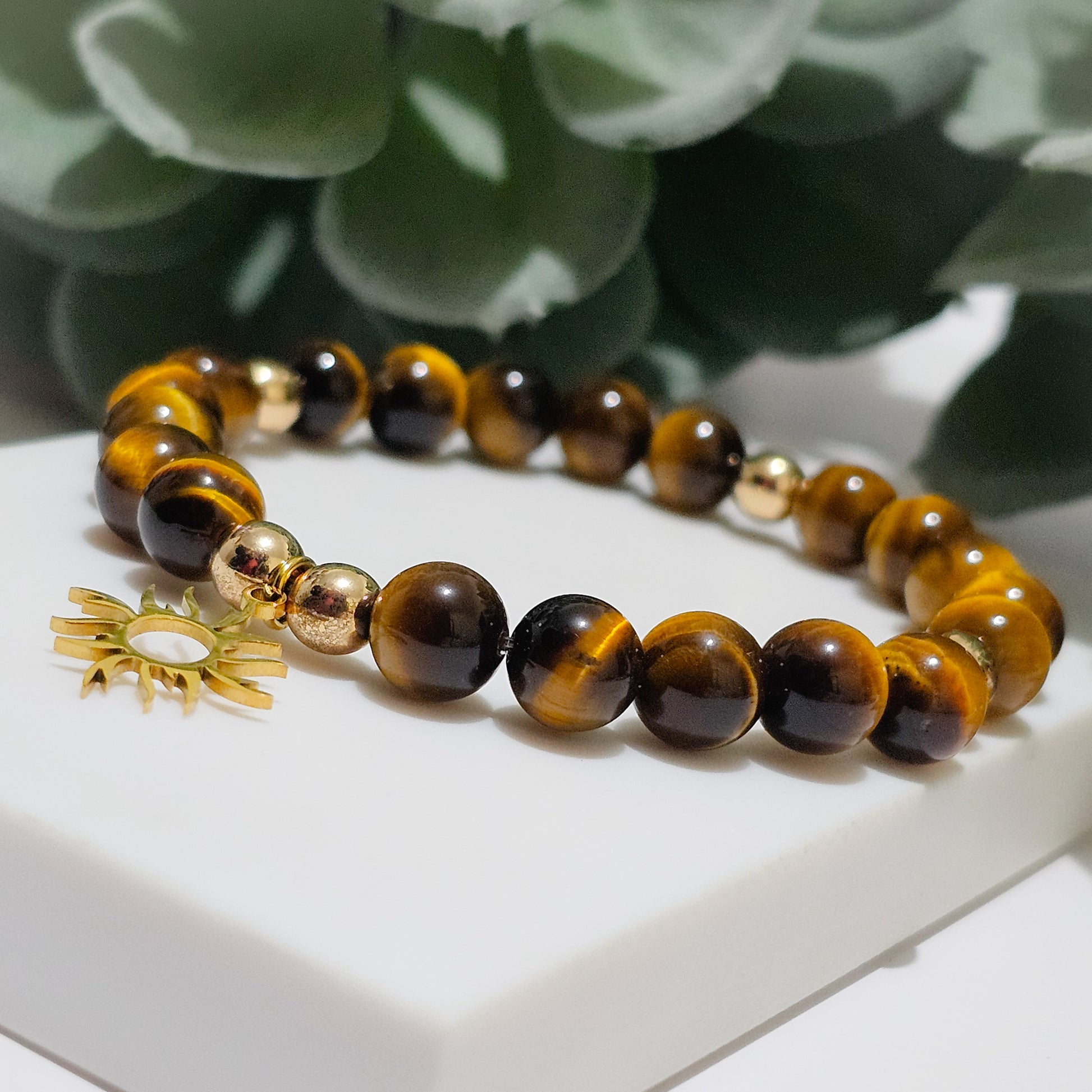 A Grade Tigers Eye Gold Sun Bracelet