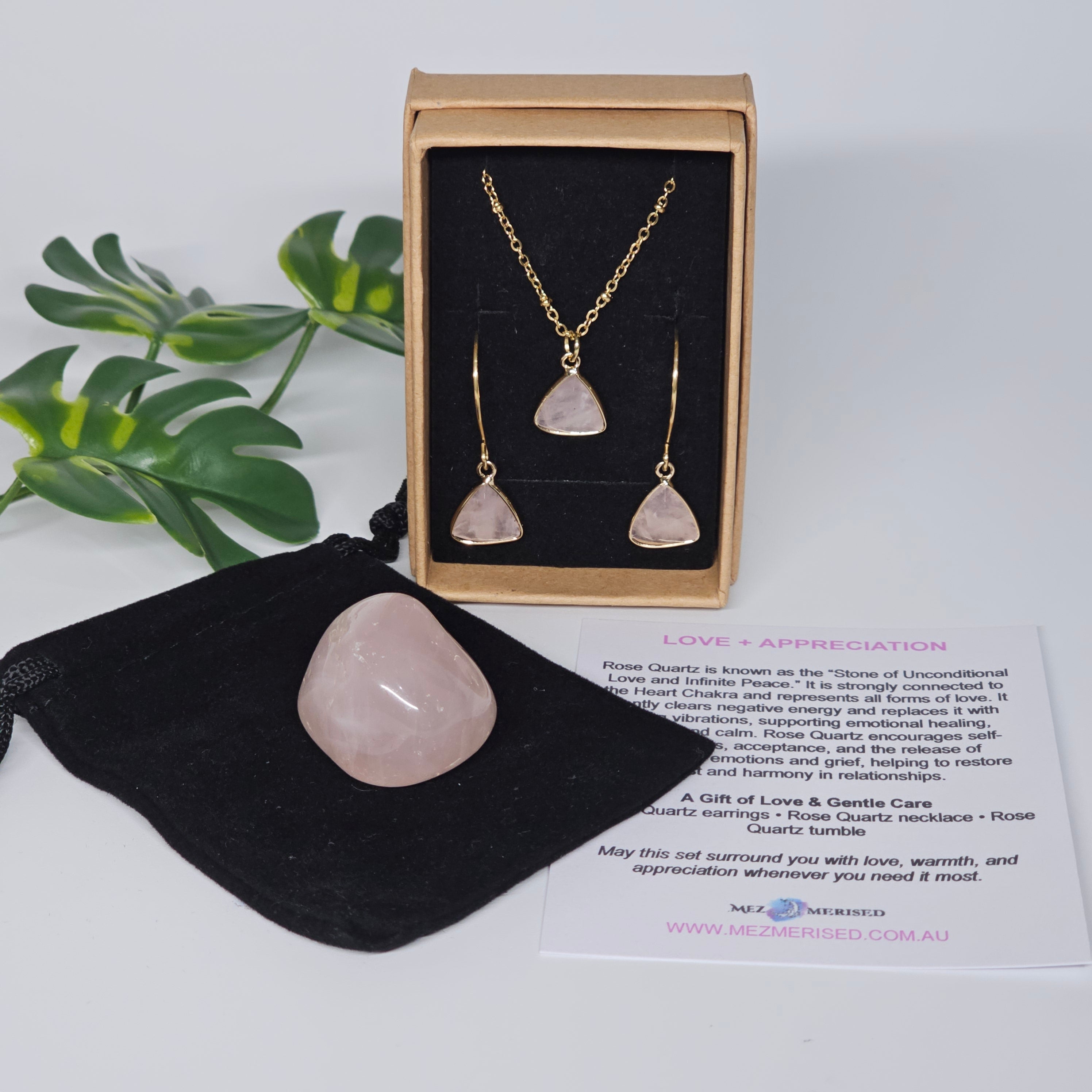 Love & Appreciation Crystal Gift Box | Rose Quartz Necklace