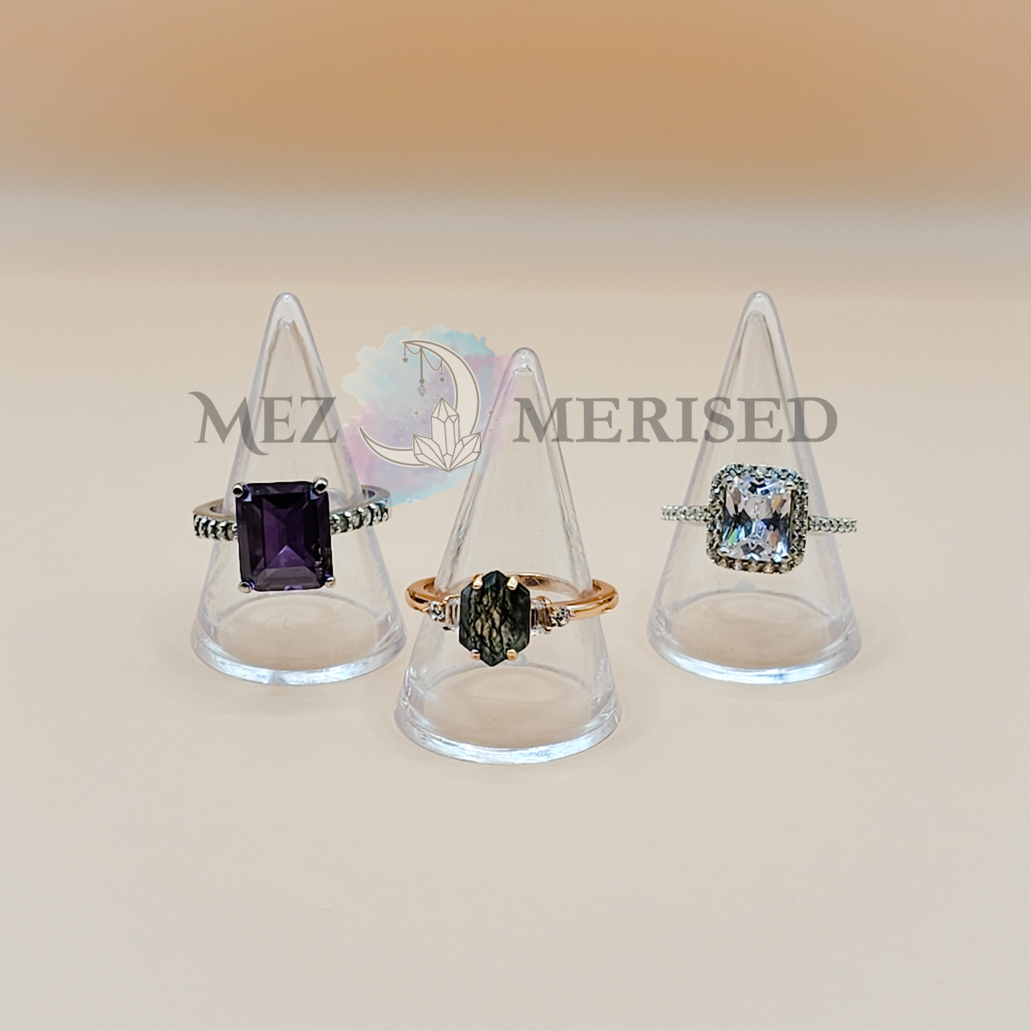 Acrylic Hollow Cone Ring Display Stand (10 Pack) | Clear Jewellery Holder