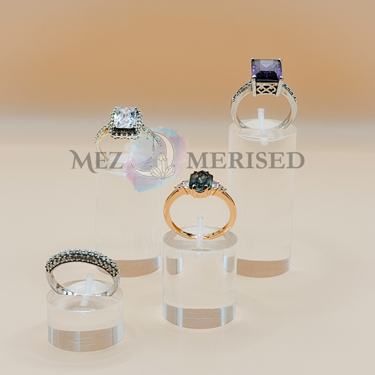Acrylic Solid Round Ring Display Stand | Clear Jewellery Holder