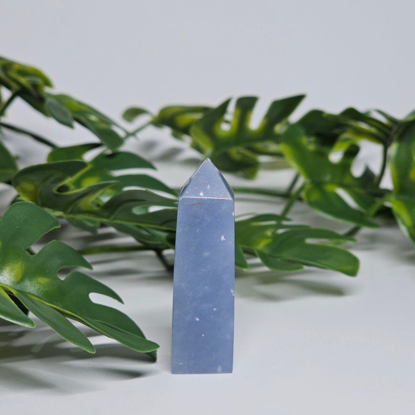 small Angelite tower natural blue crystal
