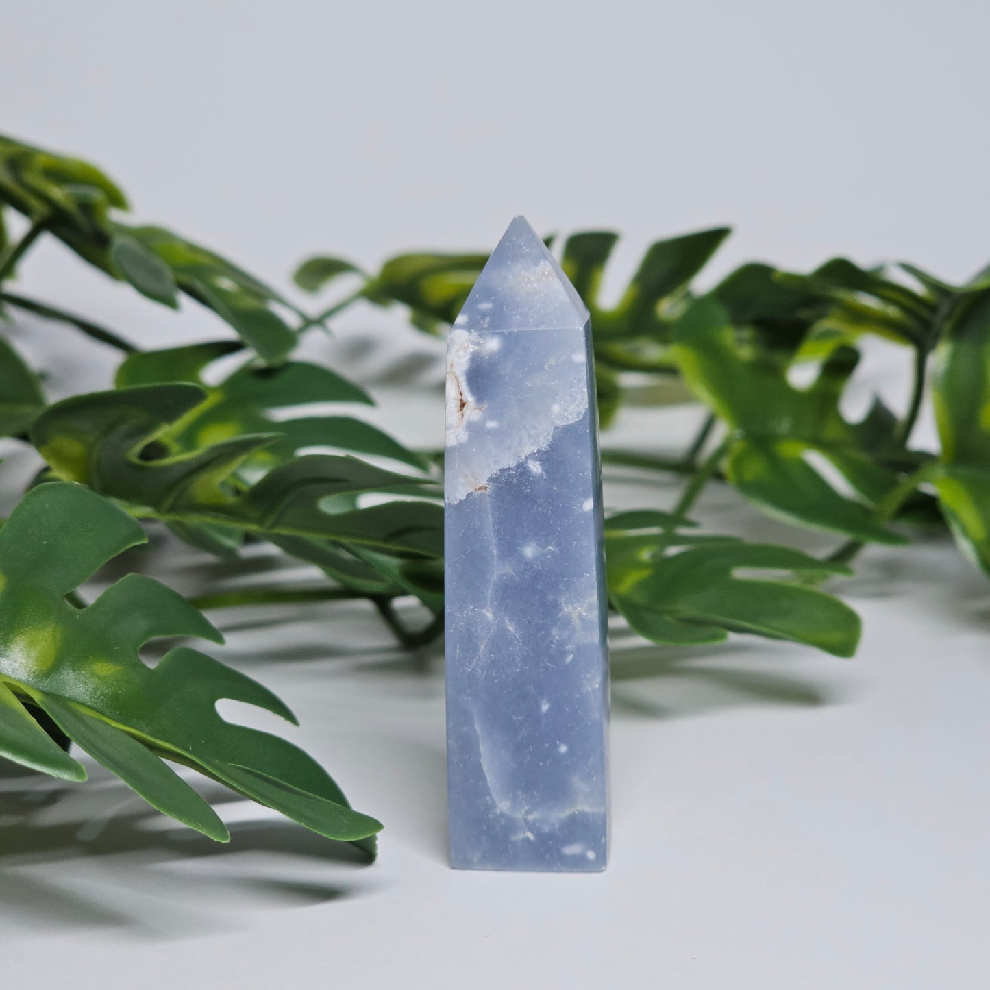 small Angelite tower natural blue crystal