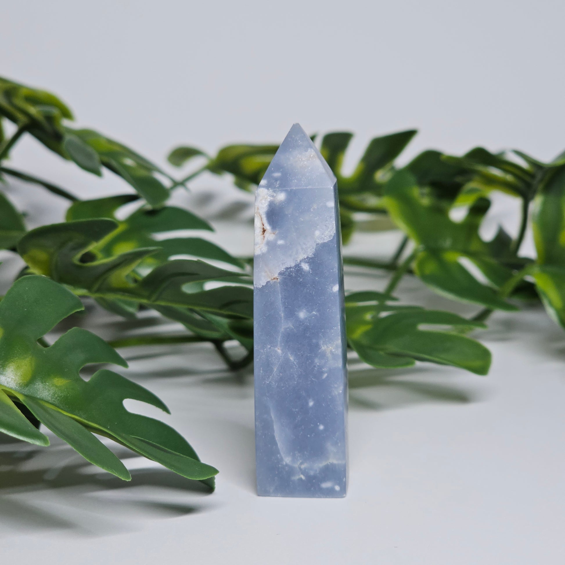 small Angelite tower natural blue crystal