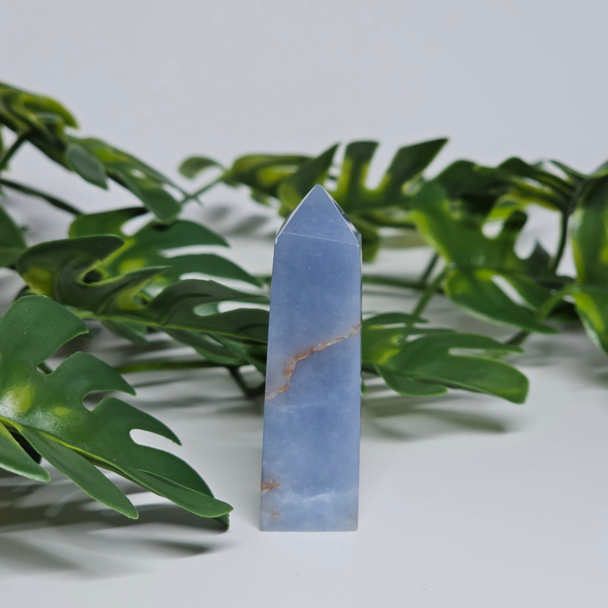 small Angelite tower natural blue crystal