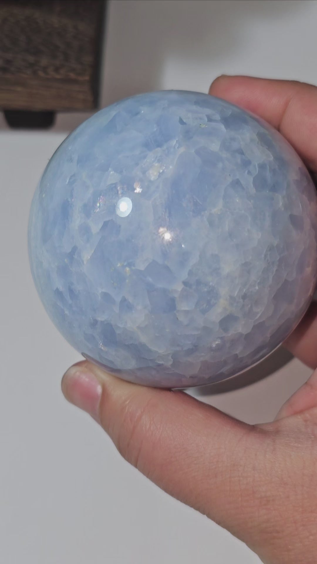 Beautiful Calcite sphere. Approx. 7.4cm diameter.
