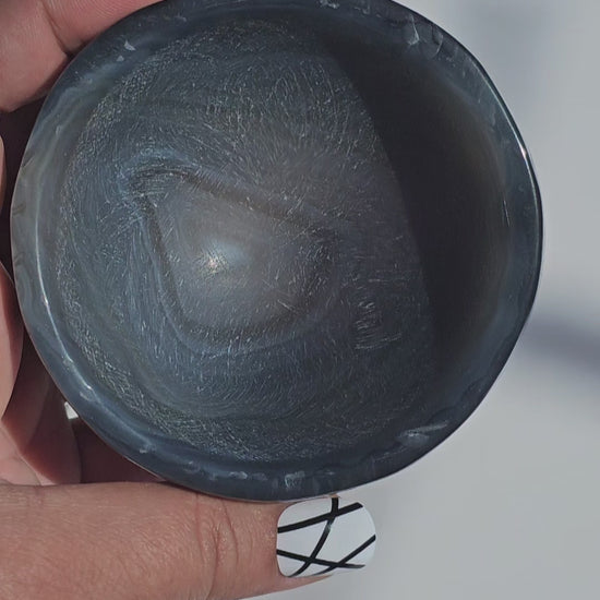 An eccentric Agate bowl with beautiful banding.