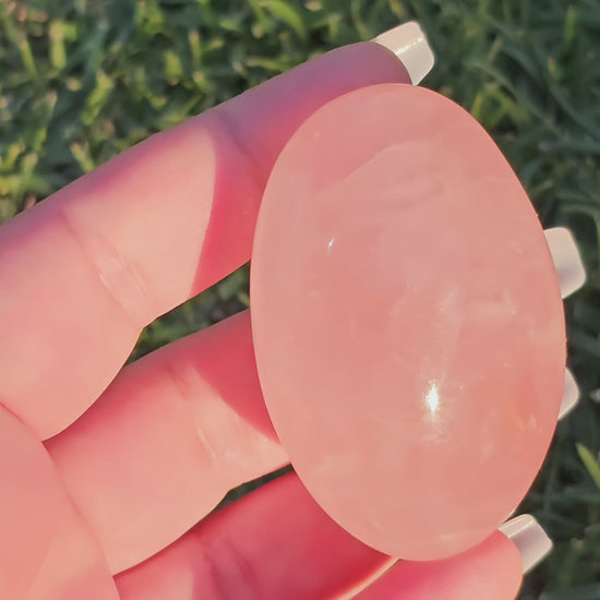 Rose Quartz Palm Stone (C)