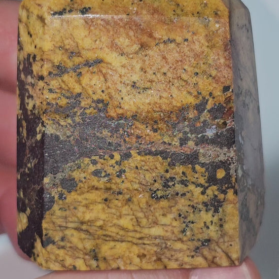 Golden Healer with Fire Quartz & Pyrite Tower