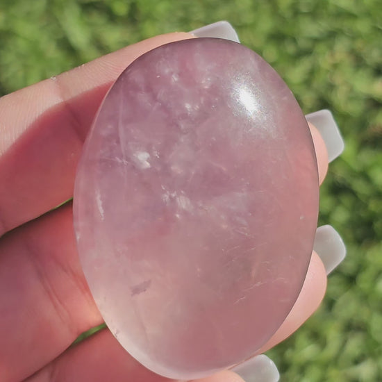 Lavender Purple Fluorite Palm Stone (A)