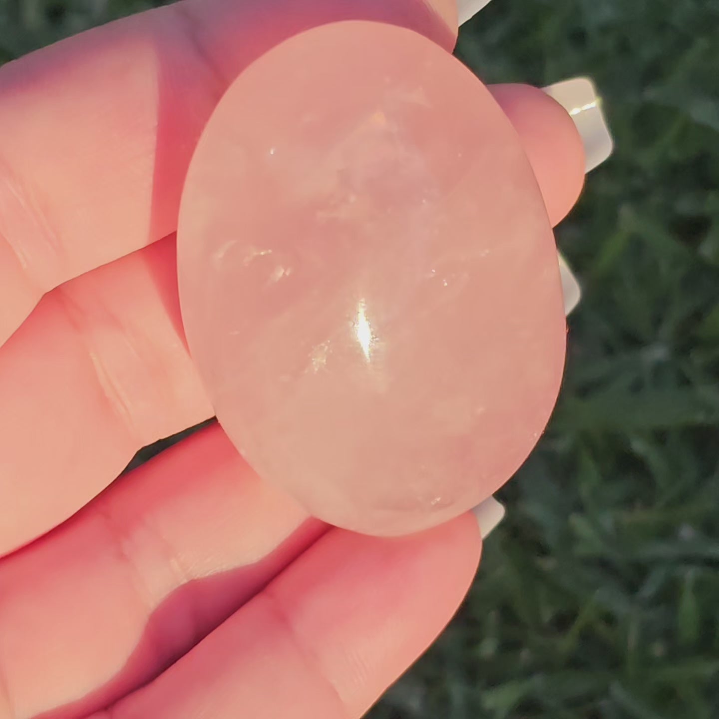 Small Rose Quartz Palm Stone (A)