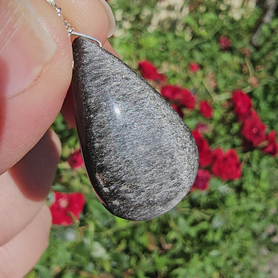 Silver Sheen Obsidian Necklace