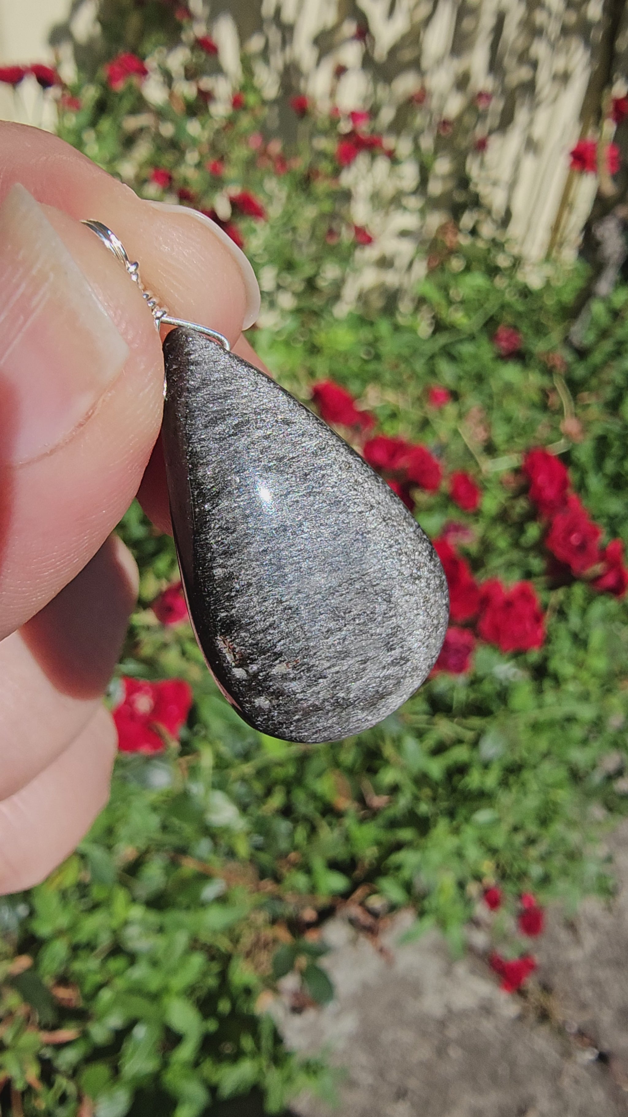 Silver Sheen Obsidian Necklace