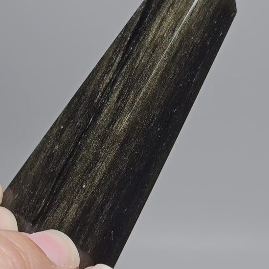 Gold Sheen Obsidian Obelisk | Imperfect