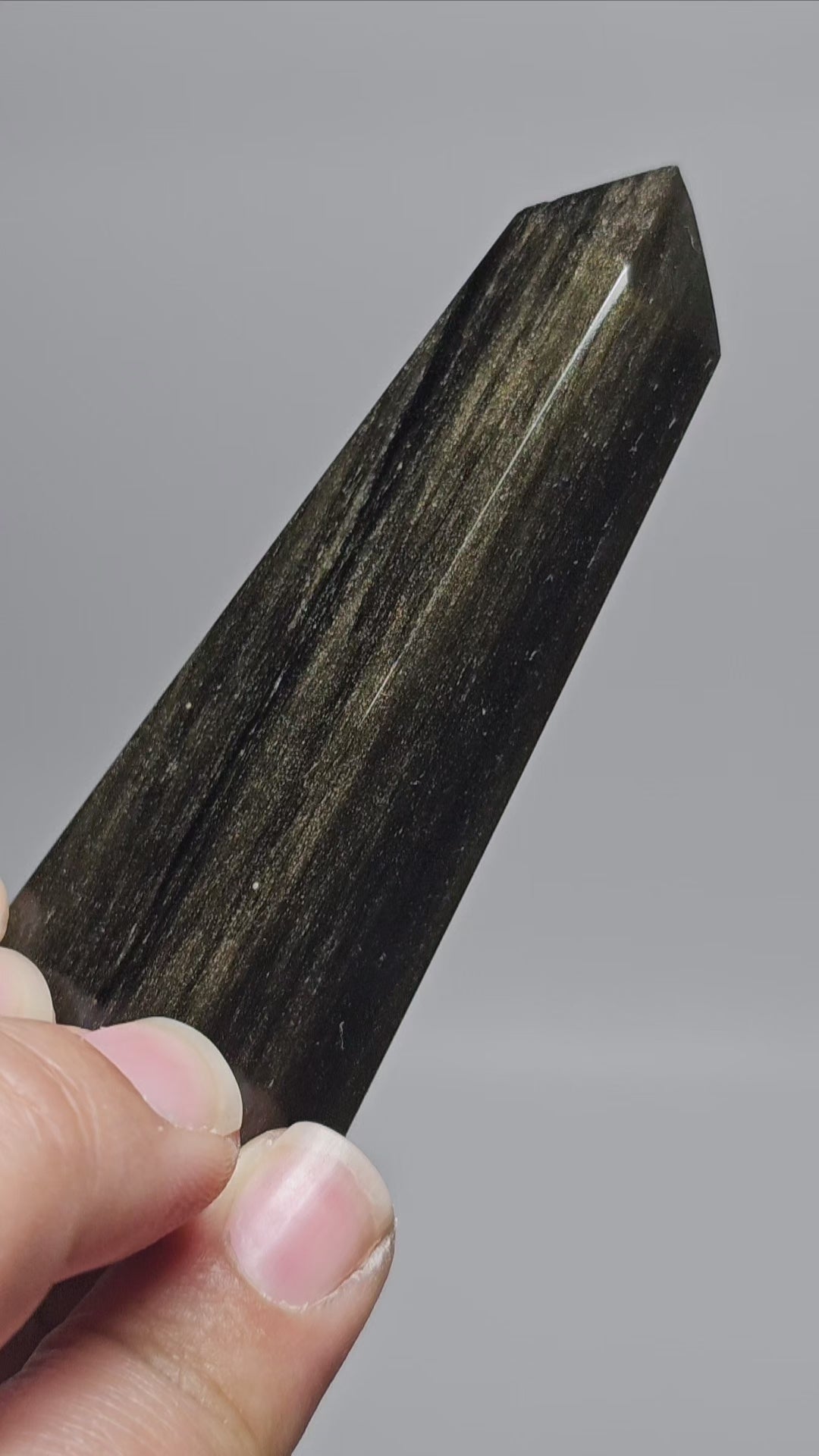 Gold Sheen Obsidian Obelisk | Imperfect