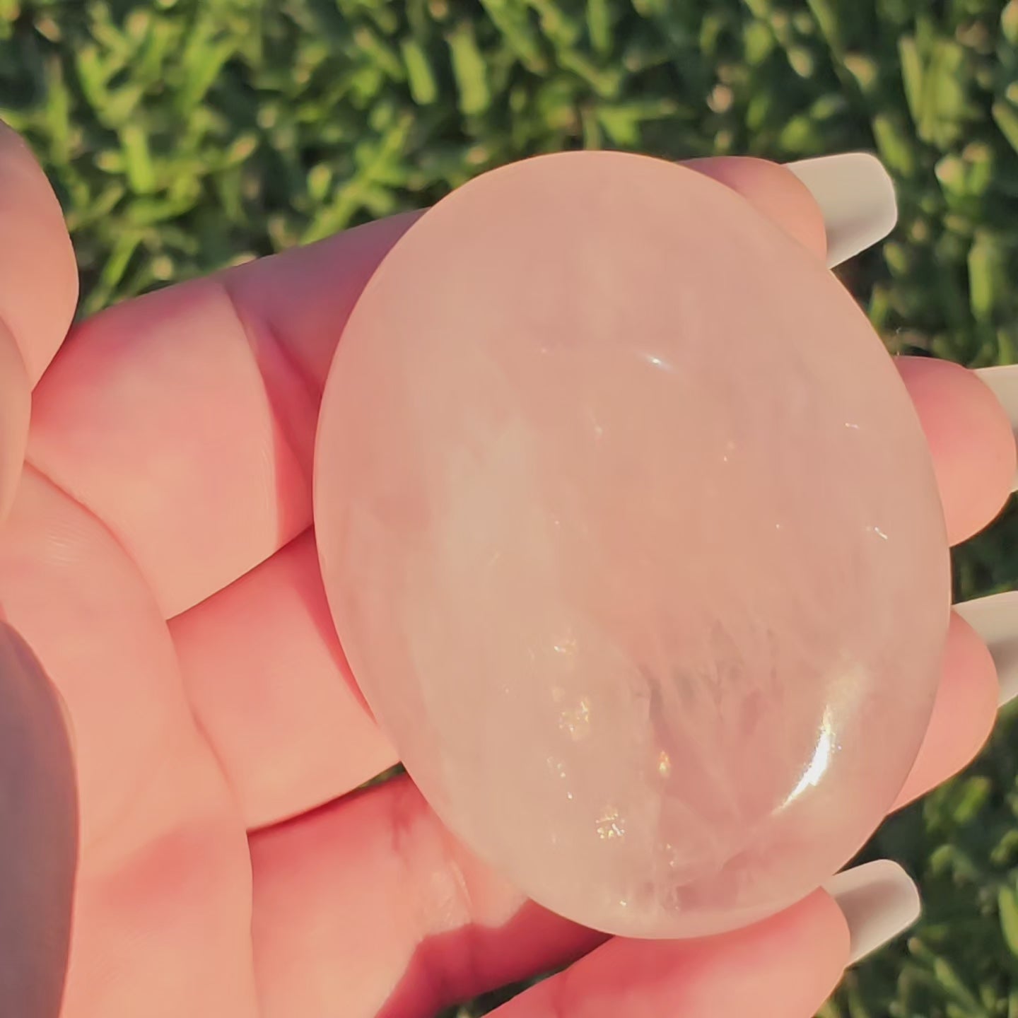 Rose Quartz Palm Stone (E)