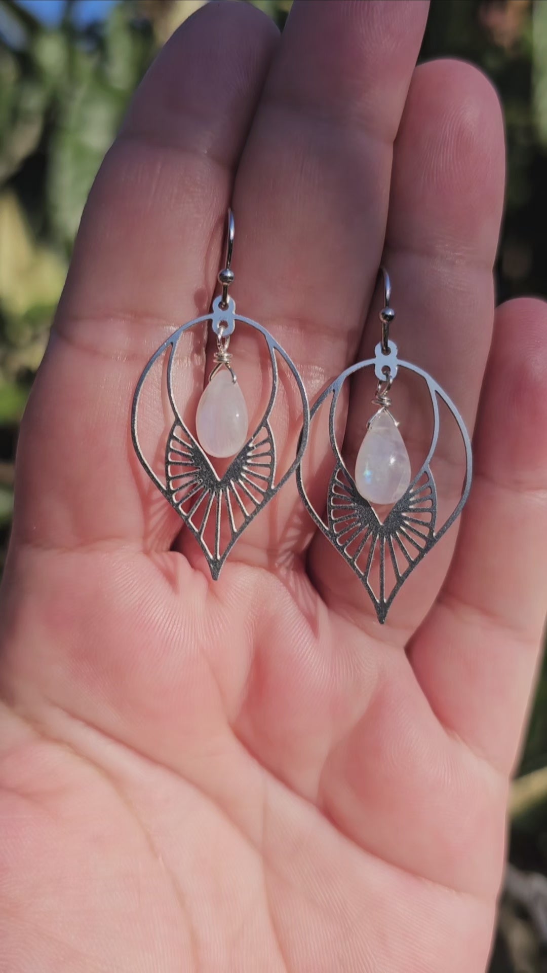 AAA Rainbow Moonstone Earrings