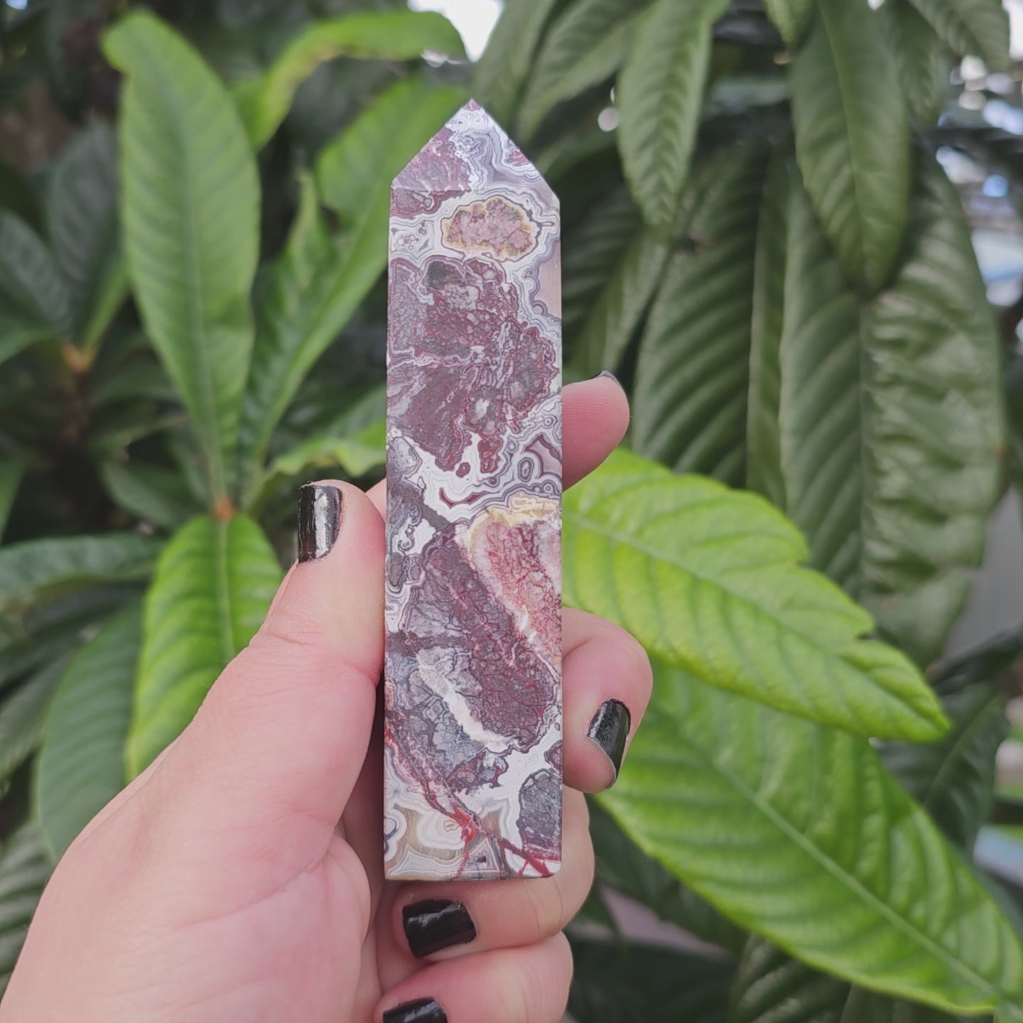 Mexican Crazy Lace Agate Tower Obelisk generator, Alter Crystal,  Birthday Gift, Anniversary Gifts, Girlfriend, Gifts for Friend, Boho, Minimalist, Gemstone, Crystal, Crystal Healing, home decor, australia crystal, collectors crystal