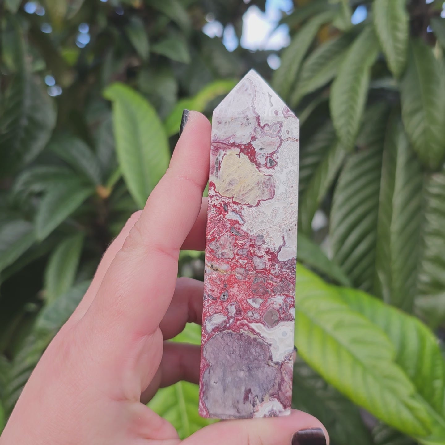 Mexican Crazy Lace Agate Tower Obelisk generator, Alter Crystal, Birthday Gift, Anniversary Gifts, Girlfriend, Gifts for Friend, Boho, Minimalist, Gemstone, Crystal, Crystal Healing, home decor, australia crystal, collectors crystal