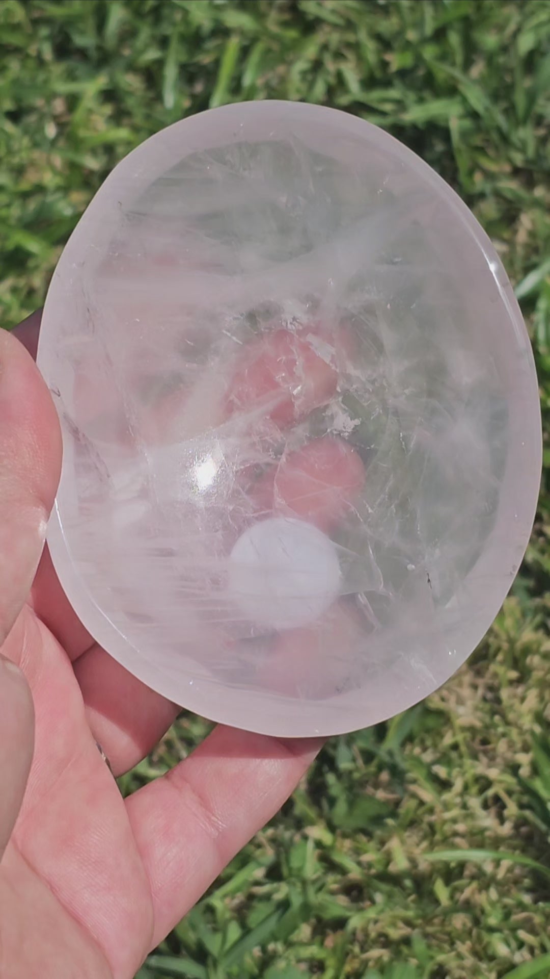 Gorgeous high quality translucent Rose Quartz dish.