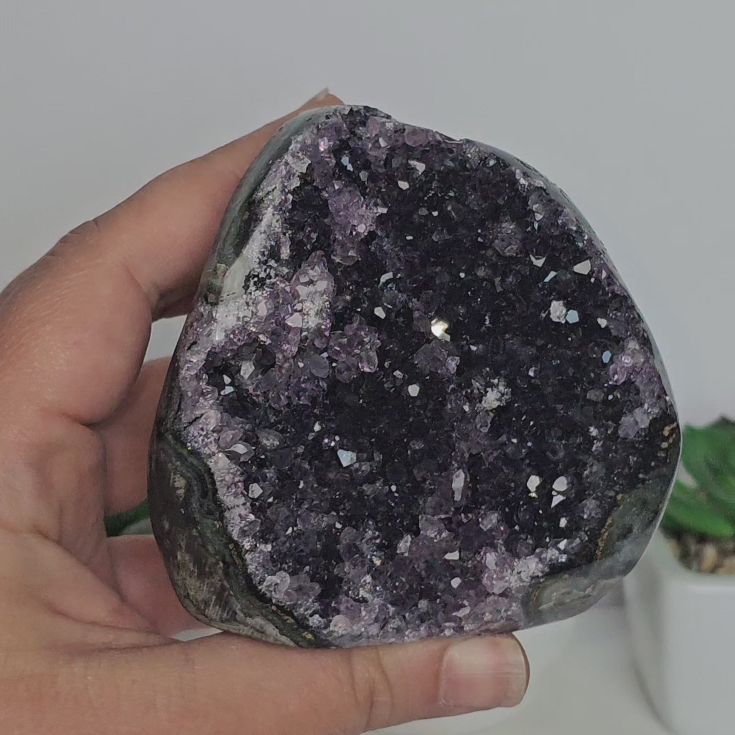 A stunning Uruguay Amethyst free form in a deep purple hue.