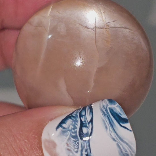 High quality majestic Peach Moonstone + Sunstone with exquisite flash.