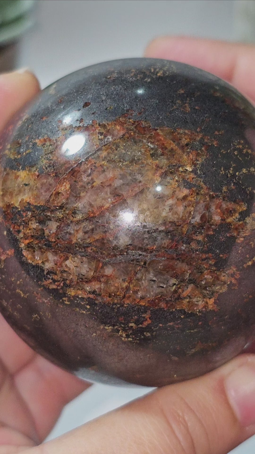 Golden Healer, Fire Quartz and Pyrite fusion sphere