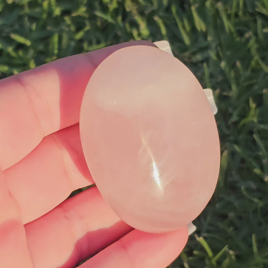 Rose Quartz Palm Stone (D)