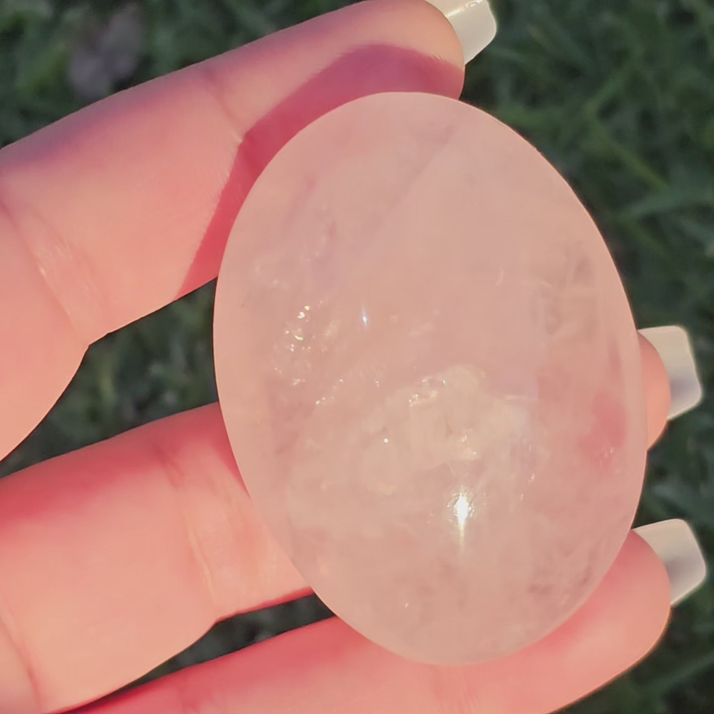 Rose Quartz Palm Stone (B)