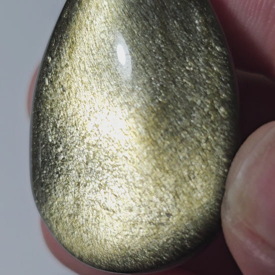 Gold Sheen Obsidian Teardrop Carvings