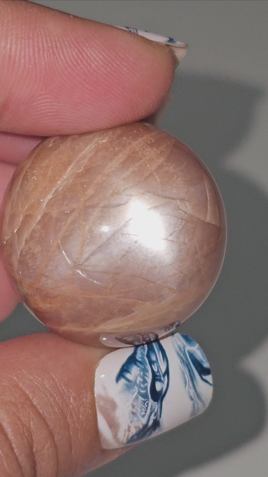 High quality majestic Peach Moonstone + Sunstone with exquisite flash.