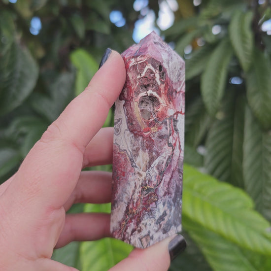 Mexican Crazy Lace Agate Tower Obelisk generator, Alter Crystal, Birthday Gift, Anniversary Gifts, Girlfriend, Gifts for Friend, Boho, Minimalist, Gemstone, Crystal, Crystal Healing, home decor, australia crystal, collectors crystal