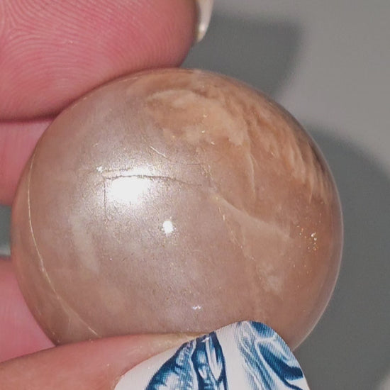 High quality majestic Peach Moonstone + Sunstone with exquisite flash.