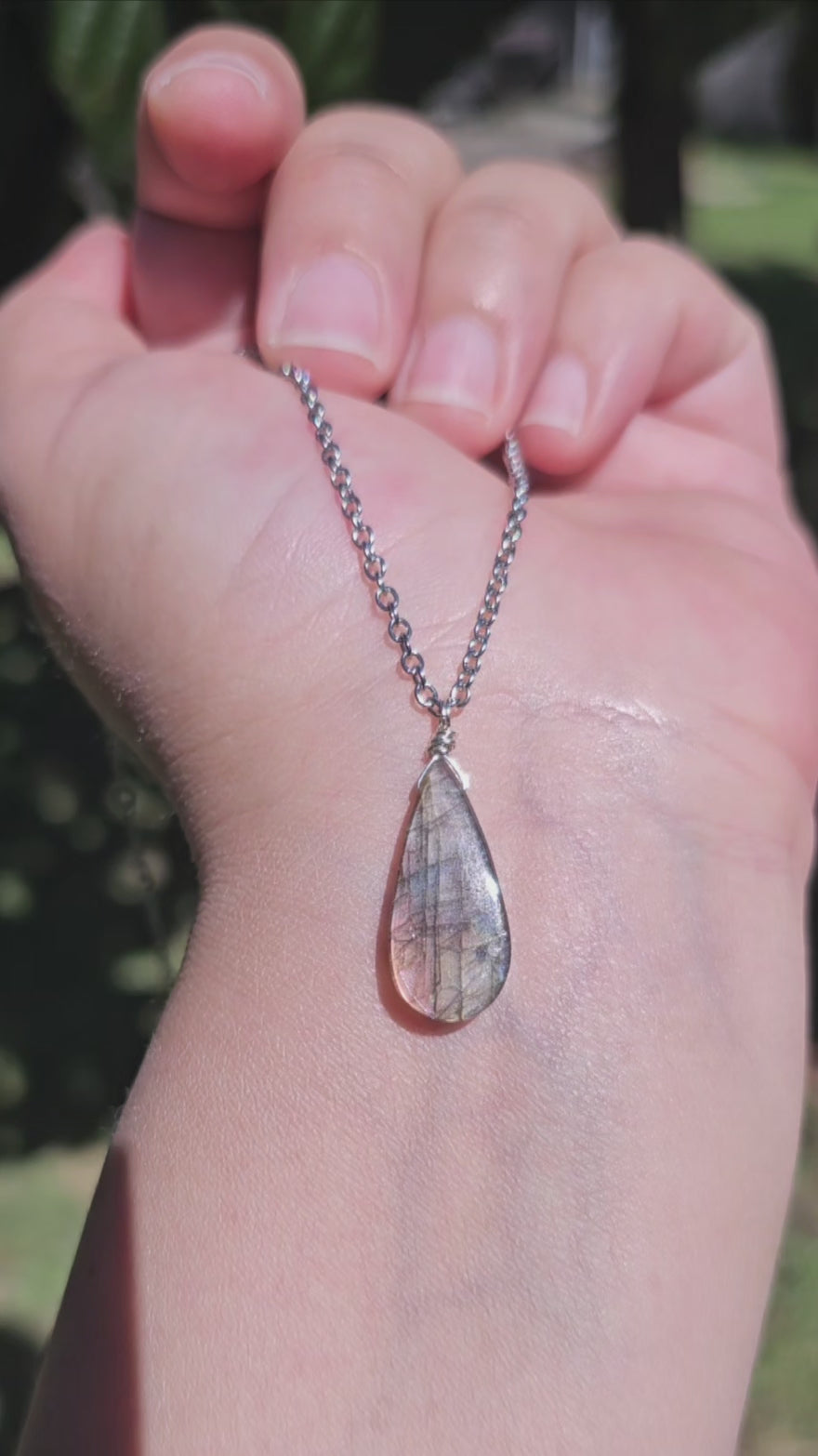 Labradorite Necklace | Double sided high flash